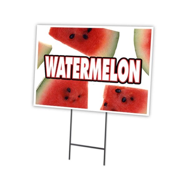 Watermelon Yard Sign & Stake outdoor plastic coroplast window, C-1824 Watermelon